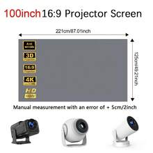 Portable Projection Screen Screen Portable 16:9 4K Reflective Fabric Cloth Projection Screen For 1LCD Series Movie Video Home Projectors Punch-Free Projector Screen - View 1