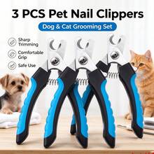 3pcs Pet Nail Clippers With Black And Blue Handles - Perfect For Grooming And Trimming Dog And Cat Claws, Ideal Gift For Pet Lovers - single hole - View 3