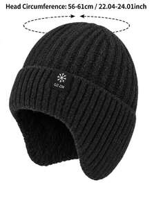 Unisex Fleece Lined Earflap Knit Beanie, Thick Ribbed Winter Windproof Warm Folded Skull Cap, Suitable For Outdoor Sports - Multicolor - View 11