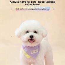 Yếm bandana tam giác màu tương phản kiểu macaron cho thú cưng, cho chó Bichon, mèo Ragdoll, mèo và chó nhỏ, yếm chống chảy nước dãi cho thú cưng - Nhiều màu - Xem 3