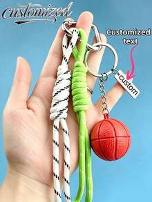 Customized Keychain, Tennis, Basketball, Football, Rugby Keychain, Printed With Sports Ball Pattern, Using Personalized Engraving And Laser Engraving Craftsmanship, Fashionable Style, Theme Of Sports Element Spherical Keychain, Ideal Holiday Gift, Also Exclusive Father's Day Gift, Suitable For Friends, Lovers, Sports Enthusiasts As Accessory, Unique Design. - Multicolor - View 16