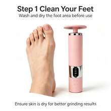 1pc Pink Electric Foot Callus Remover, USB Rechargeable Pedicure Foot File, 3 Adjustable Speeds Portable Dead Hard Skin & Cracked Heels Remover, Foot Care Tool For Home Use1200mAh - View 2