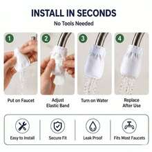45pcs Set: 40 Filter Cartridges + 5 Straps, High-Density Non-Woven Fabric Faucet Water Filter Cartridge, Universal For Kitchen And Bathroom, Easy Installation For Filtering Rust, Sediment, Sand, And Impurities, Household Water Purification Filter - White - View 9