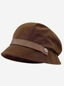 1pc Corduroy Bucket Hat Korean Style Versatile Women's Hat Multi-Wear Retro Top Hat High-End Look Small Face Beret - Multicolor - View 14