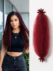Tóc móc crochet Marley Twist màu đen tự nhiên, tóc xoắn lò xo Afro Twist tách sẵn, mềm mại cho kiểu tóc locs distressed, tóc nối sợi tổng hợp 16 inch - Nhiều màu - Xem 13