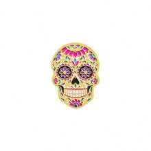 Sugar Skull Enamel Pins Set, Mexican Day Of The Dead Floral Skull Brooches, Cute Metal Lapel Pins For Backpack Hat Jacket, Halloween Gift For Friends - Multicolor - View 17