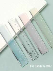 1/3pcs Minimalist Transparent Light-Colored Acrylic Measuring Ruler (15cm) - Multicolor - View 5