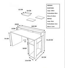 Escritorio Gamer de Madera con Estante para Monitor y Compartimentos de Almacenamiento, Mesa de Ordenador para Oficina y Sala de Juegos, Color Negro - Negro - Ver 4