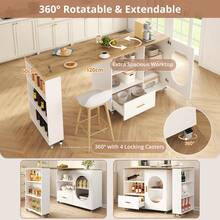 Storage Islands & Carts - Natural and White - View 8