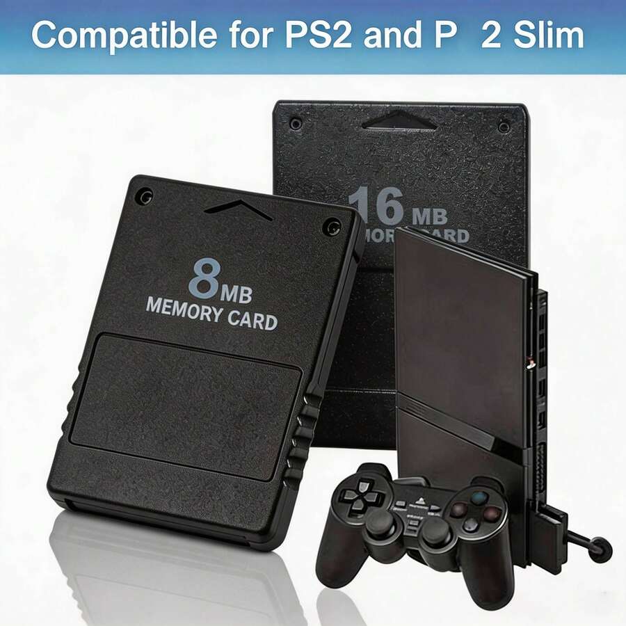 Premium P2 Memory Card: 8MB/16MB Capacity, Full PS2 Console Compatibility, Plug & Play, No File Loss, Upgraded Chip – Perfect For Retro Gaming Save Data - View 1