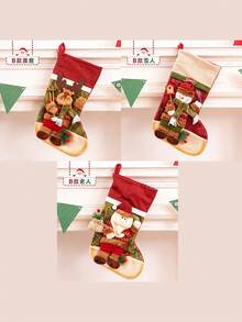 Personalized Christmas Stockings With 3D Santa, Snowman Or Reindeer Decorations, Holiday Hanging Decor, Suitable For Fireplace Mantel Decoration - Multicolor - View 9