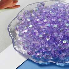 50pcs Fashionable Bright Resin Octagonal Ball Beads DIY Jewelry Necklace Bracelet Craft Making Accessories Loose Beads - Resin Beads - View 4