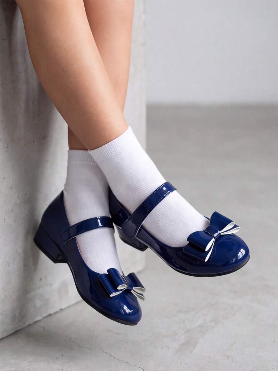 1 Pair Beautiful Girls Bow Autumn/Winter Children Shoes - Blue - View 1