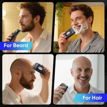 Hatteker 1pc Electric Shaver USB Rechargeable Magnetic Levitation Motor Hair Salon Beard Shaving Bald Head Home Use Whitening Razor - Black - View 10