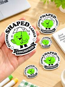 Custom Any Shape Stickers, Personalized Photo Logo Label Design, Self-Adhesive Durable Stickers, Suitable For Christmas Birthday Party Invitations, Business Labels, Home Office Decor, Unique Personalized Gifts - Multicolor - View 2