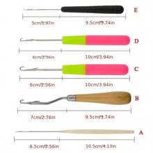 8pcs Crochet Hook Set | Plastic Weaving And Hairstyling Tools For Artistic Hair Crafts And Wig Weaving - View 7