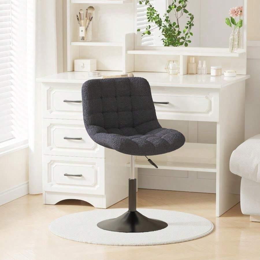Soft Fabric Dressing Table Chair, Height Adjustable Swivel Desk Home ...