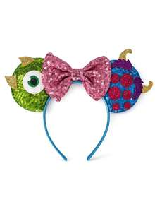Disney Monsters Inc. Minnie Mouse Ear Pink Sequin Bow Headband - View 6