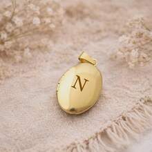 Personalized Photo Engraving Letter Locket Necklace, Photo Locket Necklace, Waterproof Pendant, Opening Locket, Gift For Mom - Multicolor - View 5