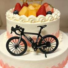 1PC Realistic Mini Alloy Bicycle, Carefully Restored Racing Road Bike Model, Realistic Road Bike Model, Alloy Body, Smooth Rolling Wheels, Creative Collectible Gift, Desktop Ornament, Unique Birthday Gift For Classmates, Friends And Boyfriend - Multicolor - View 7