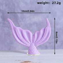 8pcs Purple Mermaid Cake Decoration Set, Including Shells, Mermaid Tails, Starfish Decorations, Will Bring Unparalleled Joy And The Most Beautiful Moments To Your Family And Friends. Bring Dreamy And Beautiful Decorations To Your Party. (Please Use With Tray And White Sticks) - Multicolor - View 6