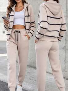 Women Two-Piece Outfits - Apricot - View 2