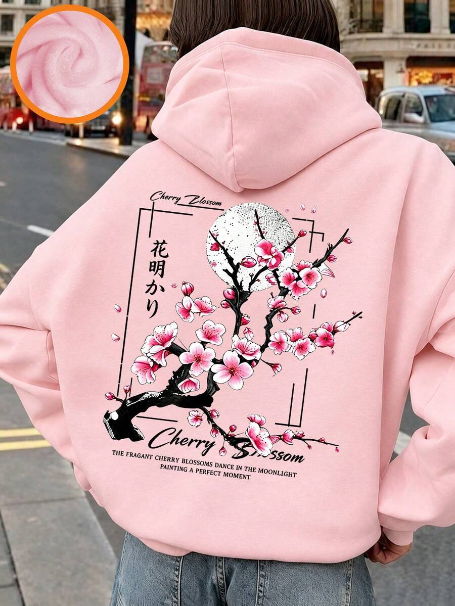 Tween Girl Fun Print Sweatshirt, Warm & Comfortable Thermal Lined Pullover Sweatshirt For Autumn/Winter - Pink - View 1