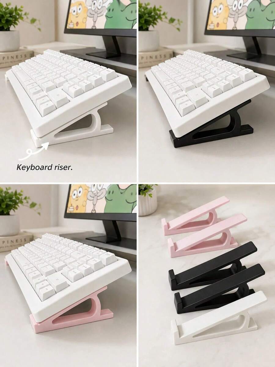 Ergonomic Keyboard Stand (Pair) With A Non-Slip, Universal Base; Convenient For Office Use, Offers A Comfortable Fit, Available In Multiple Colors, And Suitable For Both Office Work And Gaming. - Random - View 1