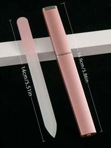 8/5/2/1 Pc Glass Nail File And Buffe, Crystal Nail File For Natural Nails, Nano Nail Shine Polisher Care Set, Suitable For Travel And Nail Salon, Rose Gold - Coral Pink - View 16