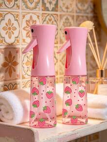 Strawberry Bowknot Pattern Transparent PET Refillable Travel Spray Bottle, Multi-Purpose Fine Mist Spray Bottle, Suitable For Travel And Business Trips, Can Be Used As Makeup Remover Spray Bottle, Reusable Hair Spray Bottle, For Hair Styling - Multicolor - View 8