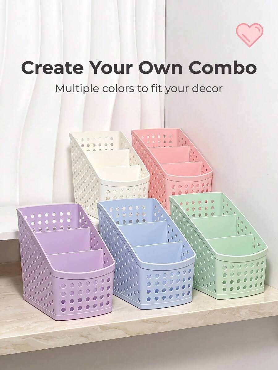 1pc Desktop Drawer Storage Box, Multifunctional Storage Box & Pen Holder, Desktop Stationery Organizer, Portable & Easy Access, Designed For Students And Office Use; Student Divided Pen Holder, Office Desktop Storage Tube, Office Supplies - View 1