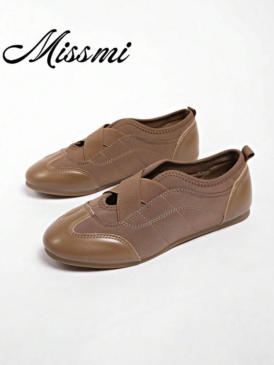 New Spring/Autumn British Style Fashion Low Vamp Ballet Flat Lace-Up Casual Mary Jane Shoes,Mothers Day Gift - Brown - View 1