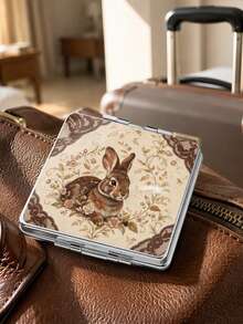Painted Deer Print Design Compact Makeup Mirror,Magnifying Foldable Cosmetic Mirror,Portable Travel Mirror For Beauty, Can Be Placed In A Handbag, Pocket Or Purse, Perfect For Going Out - Multicolor - View 4