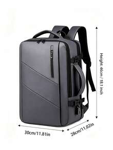 1 Set Fashionable Men's Backpack, Unisex Casual Backpack With Shoe Compartment And Charging Port - Lightweight Large Capacity, Fits 17-Inch Laptop, Suitable For Casual, Campus, Daily Commute, Travel, Fitness And More Occasions - Multicolor - View 3