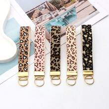 1PC Leopard Print Wrist Strap Keychain Double‑Layer Fabric Lanyard Anti‑Lost Bag Pendant Wrist Hanging Rope - Multicolor - View 1