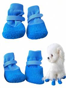 4pcs Waterproof Dog Shoes, Anti-Slip Paw Protection Boots, Soft Sole, Washable And Reusable, Suitable For Small Dogs And Puppies, Rainy, Snowy And Hot Surfaces - Multicolor - View 11
