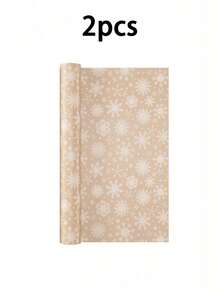 Snowflake Christmas Gift Wrapping Paper Roll - 43cm*1m, Featuring Vintage Snowflake Pattern And Natural Kraft Paper Design; Suitable For Christmas Gift Wrapping, Party Decoration And DIY Crafts. - A - View 11