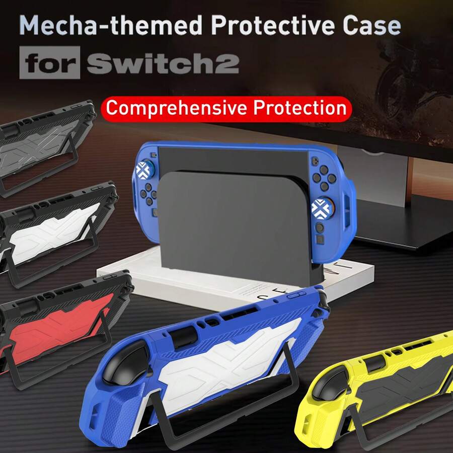 New Detachable Protective Case For SWITCH 2 (2025)Mecha-Themed Shell Cover Skin Dockable Case Drop-Resistant TPU+PC Material, Adjustable Stand-Halloween, Christmas An Unforgettable Gift For Someone Special