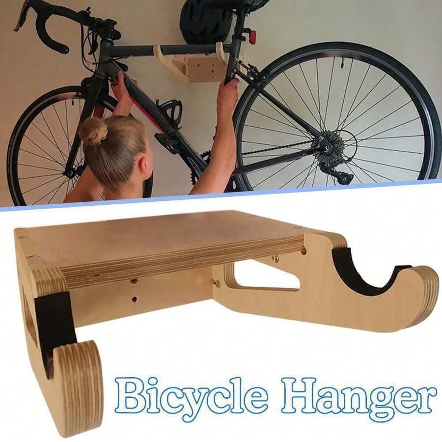 Bicycle Wall Mount Wooden Inner Storage Rack For Racing Bikes/Mountain Bikes - Redwood - View 1