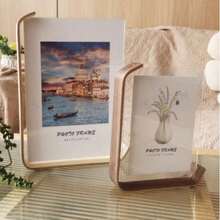 Multi-Functional Acrylic Photo Frame With Wooden Stand - Perfect For Displaying Photos, Artwork, Etc. - A - View 1