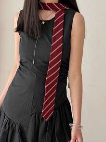 1pc Burgundy Striped Hand-Made Women's Green Base Casual Street Daily Party Gift - Multicolor - View 1