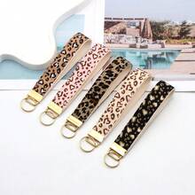 1PC Leopard Print Wrist Strap Keychain Double‑Layer Fabric Lanyard Anti‑Lost Bag Pendant Wrist Hanging Rope - Multicolor - View 2