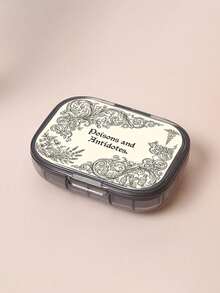 "Poisons And Antidotes" Printed Pill Box, Vintage European Style Pill Box, Portable Pill Storage, Convenient Medicine Storage Box, Travel Pill Box, Dispenser Box, Portable Jewelry And Pill Box, Travel Pill Box, Large Capacity Compartments, Weekly Pill Organizer, Back To School, Back To School Gift, Christmas Gift, Halloween Gift (Empty Box Only) - Multicolor - View 16