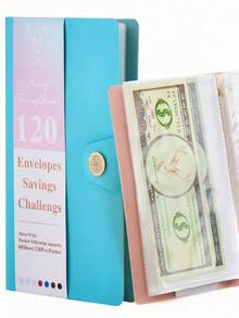 Grain Savings Challenge - Budget Notebook Cash Ledger Stamp Card, Large Capacity Financial Pocket Notebook For Women, Designed To Hold Cash And Bills - Money-saving Challenge - View 8