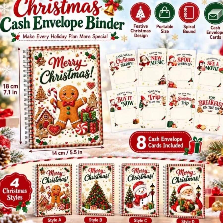 1pc Christmas Gift Card Books, Spiral-Bound Gift Card Storage Books, Just Add The Gift Card, And Give Christmas Creative Surprise Gifts To Relatives, Friends, Teachers, And Colleagues - Multiple Styles - View 1