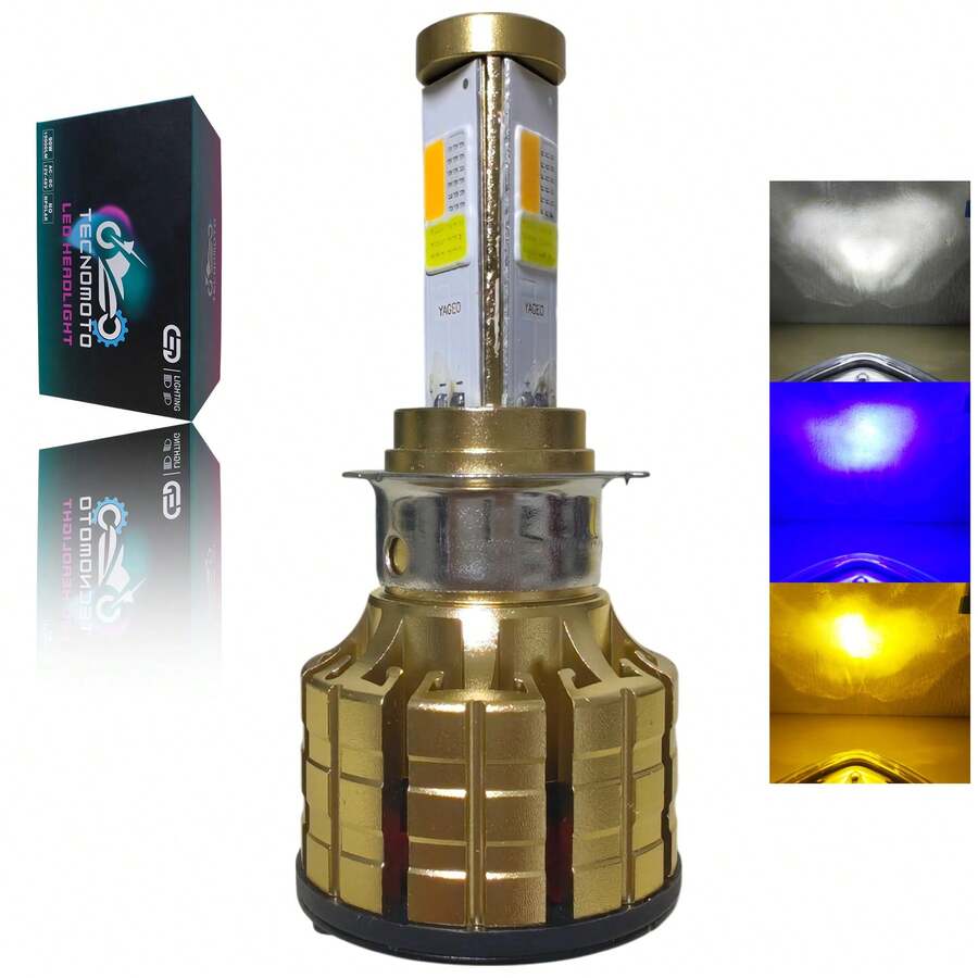 Tecnomoto Kit Foco LED Faro Delantero Luz Blanca/Azul/Amarillo con ...