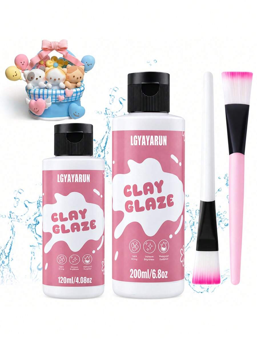 Super Bright Clay Paint, Quick Drying, High Gloss, Scratch Resistant Tile Glaze, Suitable For Ceramic, Clay And Acrylic Paints, 120Ml/200Ml, Smooth Finish - Multicolor - View 1