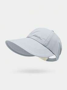 1pc Quick-Dry Breathable Mesh Top Sun Hat, Women's High Ponytail Design, Multiple Colors Available,Beach,Travel - Embroidered Hat - View 6