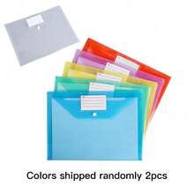 Transparent Snap Button File Bag PP Plastic Colorful Large Capacity A4 Document Bag Waterproof Exam Solid Color Office Material Bag - Multicolor - View 10