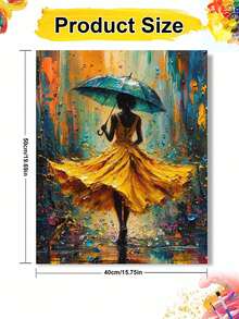 The Woman In The Rain Paint By Numbers Kit For Adults Frameless Acrylic Canvas Art, DIY Home Decor, Great Gift Idea For Birthdays, Holidays Gifts. - Sets - View 9